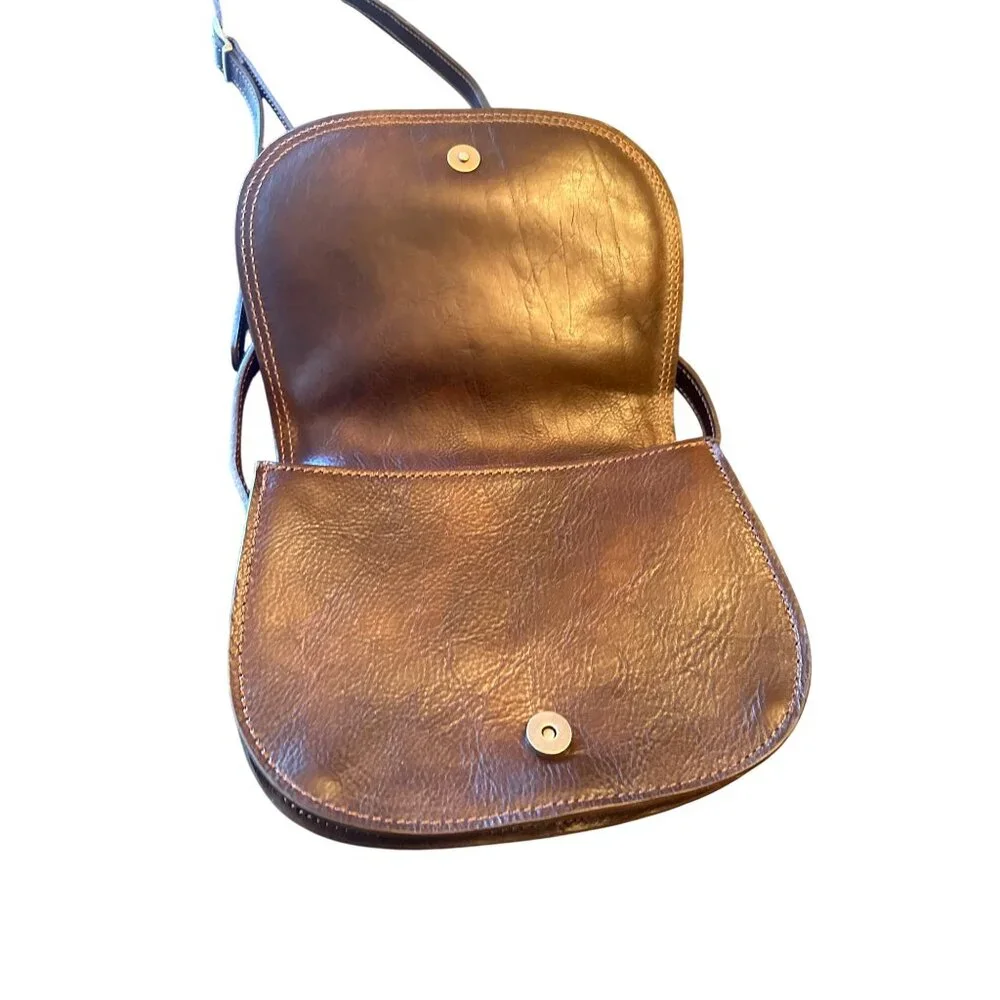 Genuine Leather Florence‎ Crossbody Bag Minnimalist Western Made in Italy